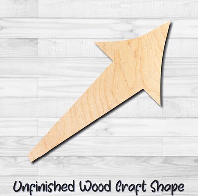 Arrow 23 Unfinished Wood Shape Blank Laser Engraved Cutout Woodcraft Craft Supply ARR-023 - image1